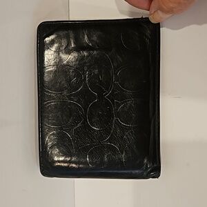 Coach Wallet Leather Bi Fold Classic Traditional Black